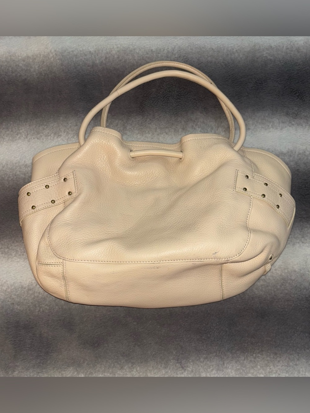 Cole Haan Village Pebbled Leather Slouch Tote Shoulder Bag Ivory Cream - Picture 2 of 11